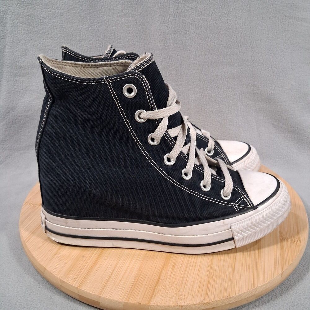 Converse Chuck Taylor All Star Womens Size 8.5 Hidden Wedge Shoes A11909C Black